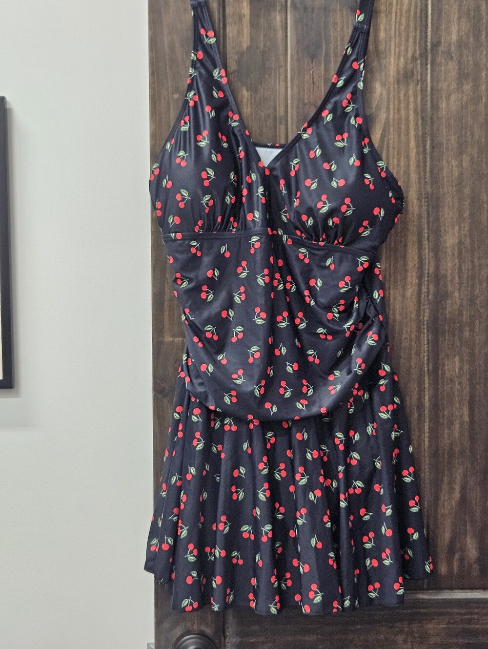 Black Cherry Print Swimdress